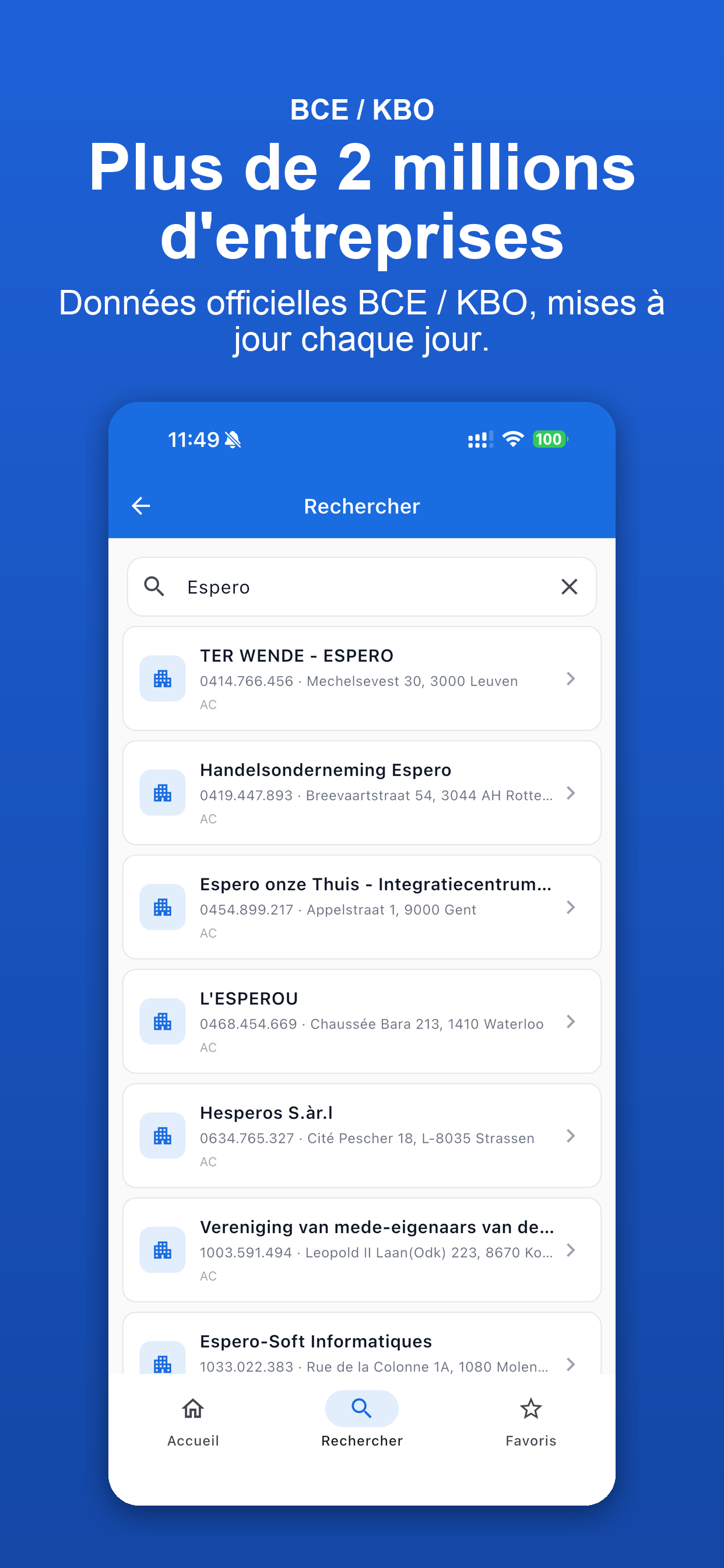 Favoris et historique de recherche