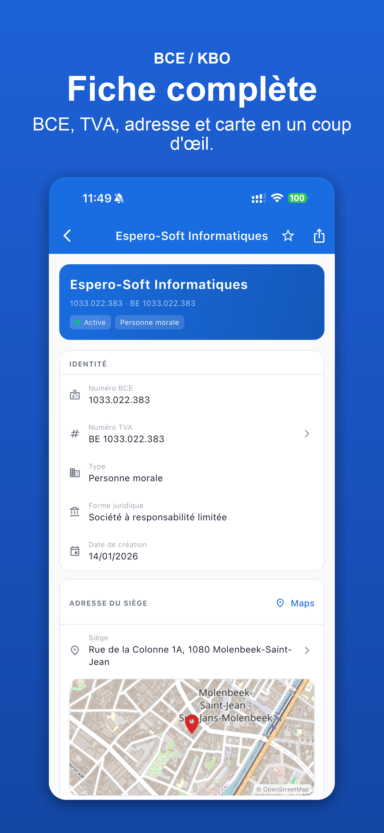 Scanner de numéro TVA belge avec reconnaissance automatique