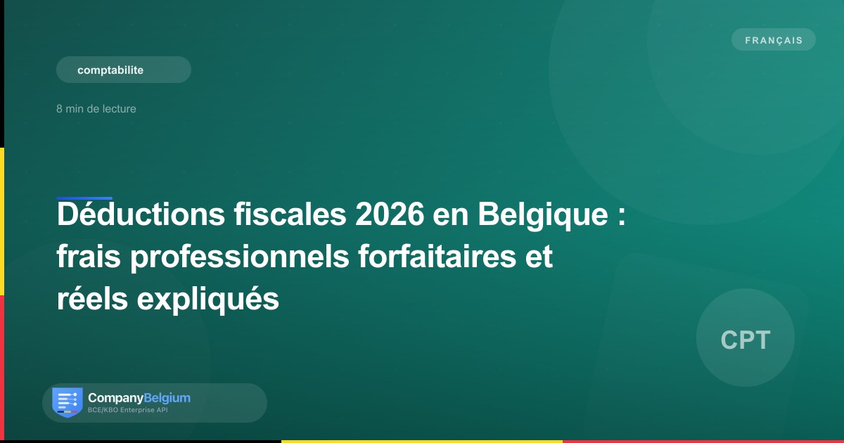 Déductions fiscales 2026 en Belgique : frais professionnels forfaitaires et réels expliqués