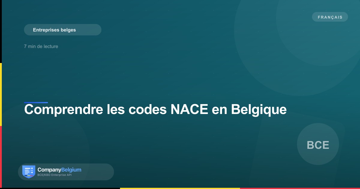 Comprendre les codes NACE en Belgique