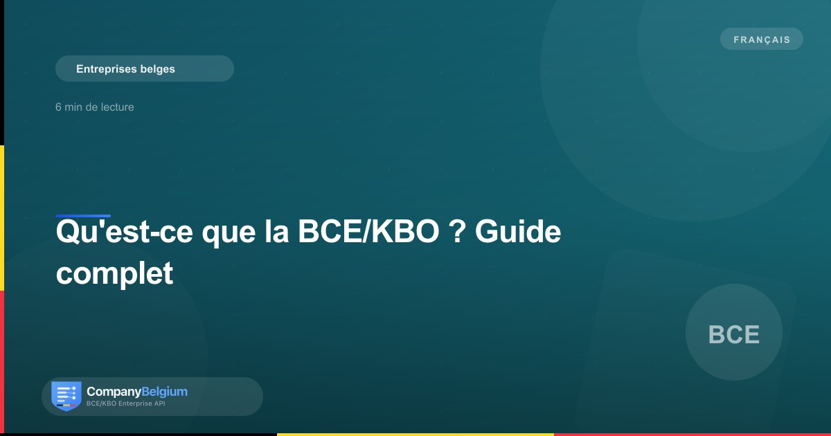 Qu'est-ce que la BCE/KBO ? Guide complet