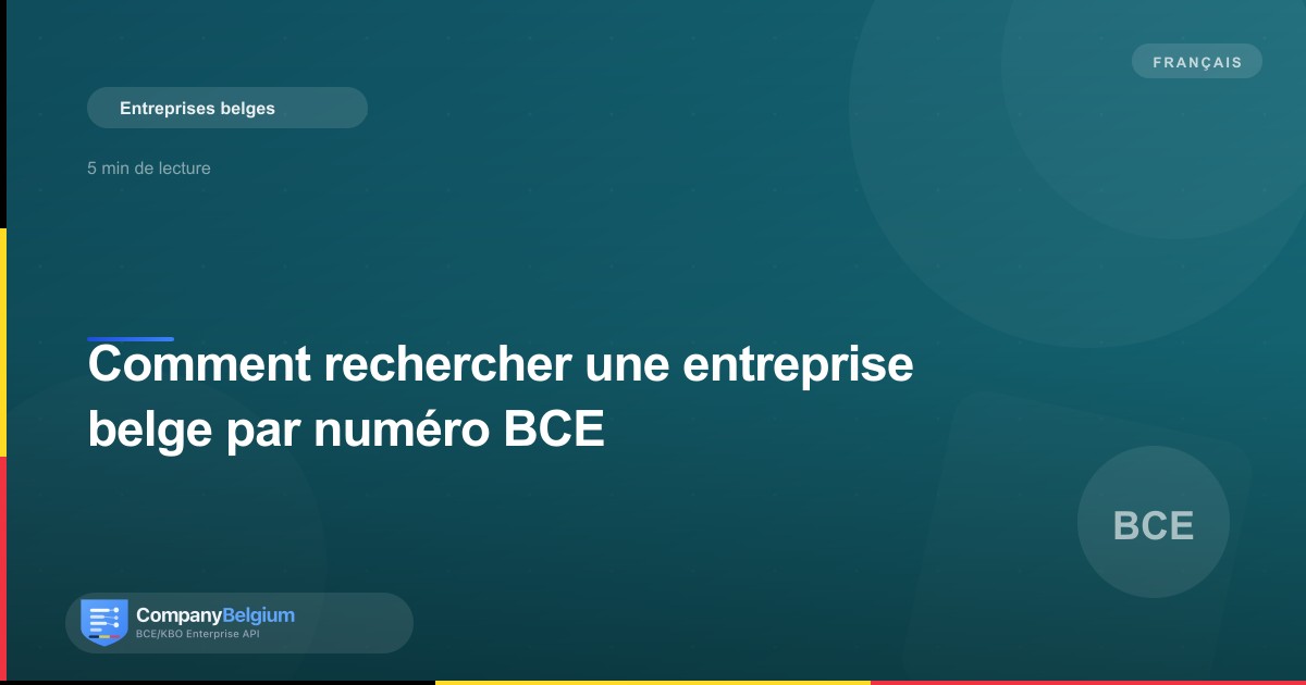 Comment rechercher une entreprise belge par numéro BCE