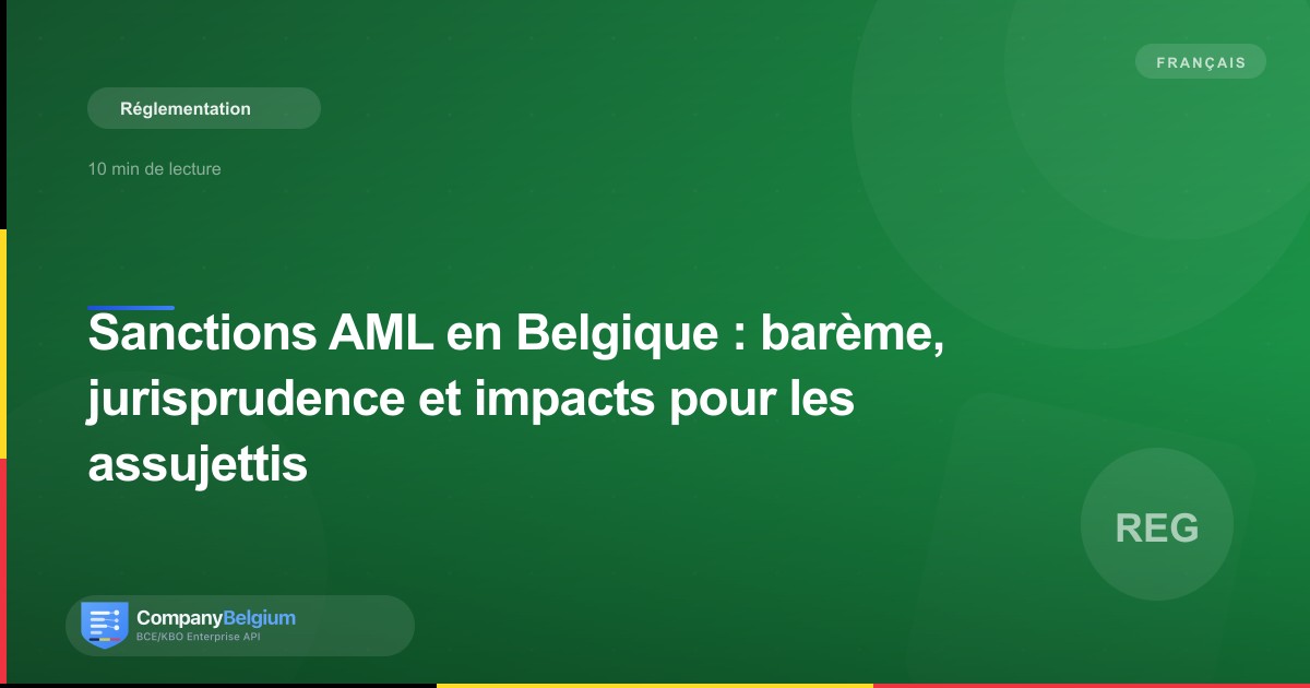 Sanctions AML en Belgique : barème, jurisprudence et impacts pour les assujettis