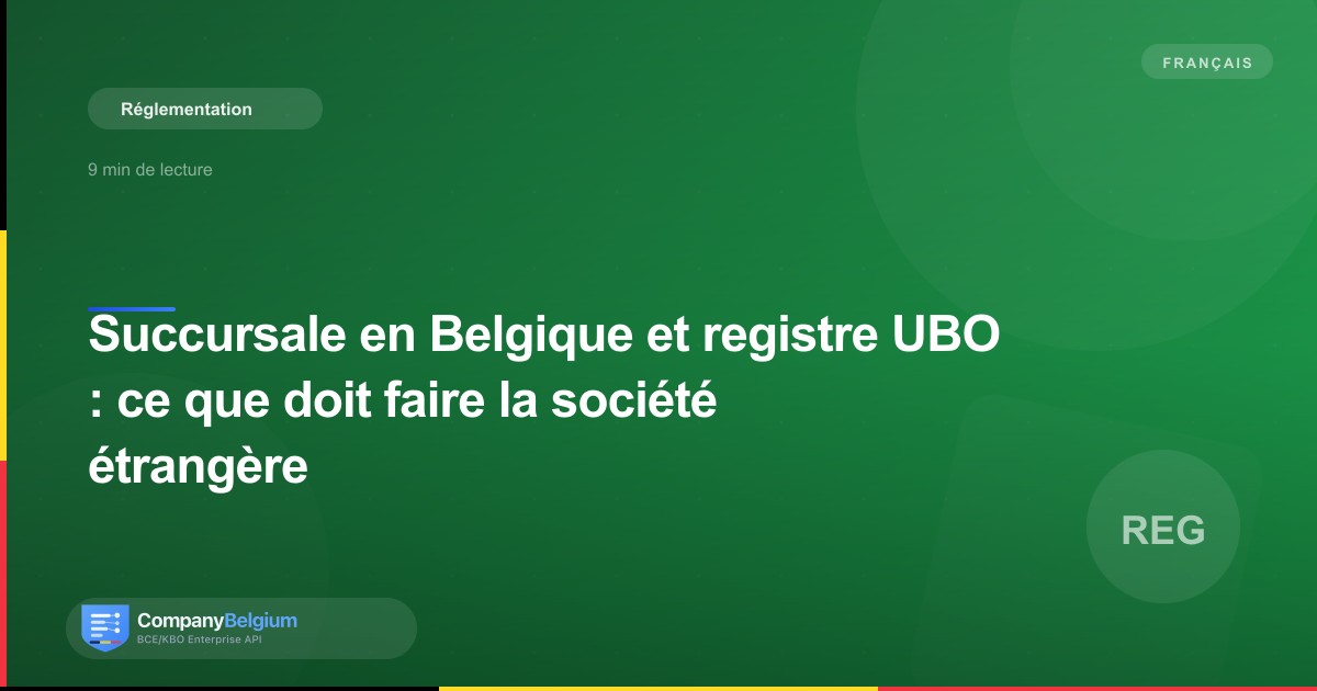 Succursale en Belgique et registre UBO : ce que doit faire la société étrangère