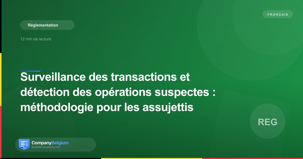 Surveillance des transactions et détection des opérations suspectes : méthodologie pour les assujettis belges