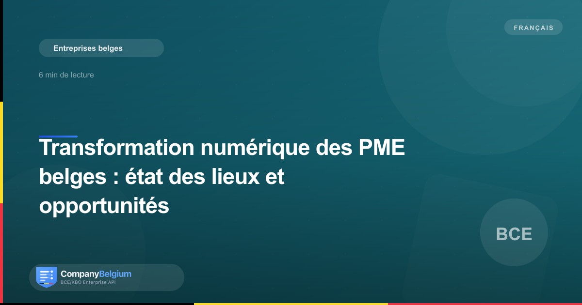 Transformation numérique des PME belges : état des lieux et opportunités